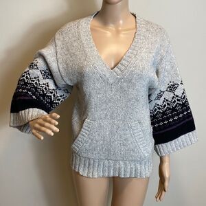 Melrose Chic knit 3/4 sleeve cotton wool pullover sweater
